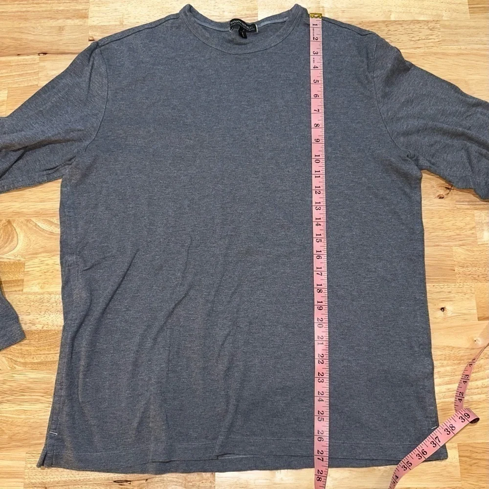 Banana Republic Luxury Touch Performance Gray Long Sleeve T-Shirt - Tall XL